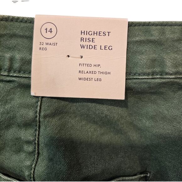 Universal Thread Goods Co. Highest Rise Wide Leg Green Jeans 14 Waist 32 Reg - Picture 4 of 9
